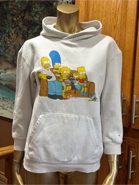 White The Simpsons Graphic Hoodie Sweatshirt